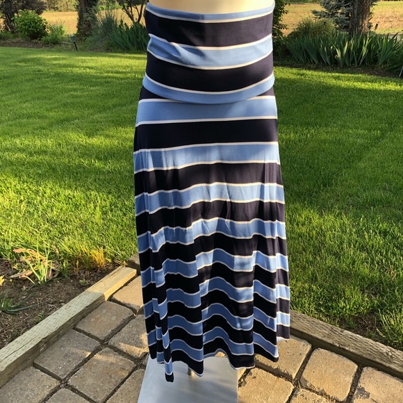 GAP Skirts Gap Blue Striped Maxi Skirt Poshmark